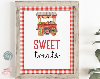 Farmer's Market Sweet Treats Sign, Farmer's Market Birthday Sign, Veggie Birthday, Birthday Gift Sign Instant Download Printable 0110