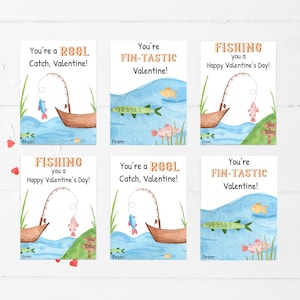 Printable Valentines Gift Tag for Kids, You're a great catch fish valentine  tag, School Classroom Valentines, Square Fishing Favor Tag 500 - Essem  Creatives