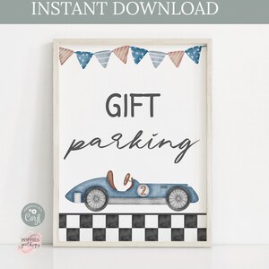 Racing Car Birthday Party Gift Table Custom Sign Race Car Custom Party Two Fast Birthday Sign Fast Birthday Gift Table Sign Printable 0131