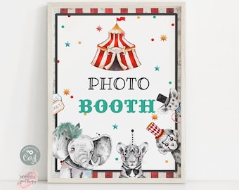 Circus Party Sign, Photo Booth Party Sign, Carnaval Verjaardag Decor, Circus Printable Sign, Carnival Party Game Sign Printable 0138