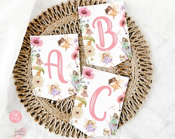 Editable Fairy First Birthday Banner Enchanted Forest Happy Birthday Pennant Banner Bunting Garden Party Sign Download Printable 0213