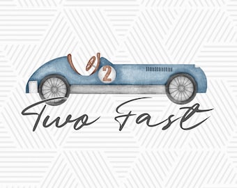 Two Fast Race Car Second Birthday PNG Racing 2nd Birthday Shirt Design Instant Download Shirt Design Baby Shirt Sublimation