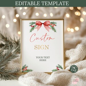Editable Winter Floral Custom Sign Christmas Floral Sign Winter Onederland Birthday Party Christmas Wonderland Birthday Printable 0201
