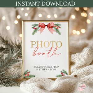 Winter Floral Photo Booth Birthday Winter Onederland Holiday Birthday Wonderland Party Favor Sign Christmas Birthday Printable 0201