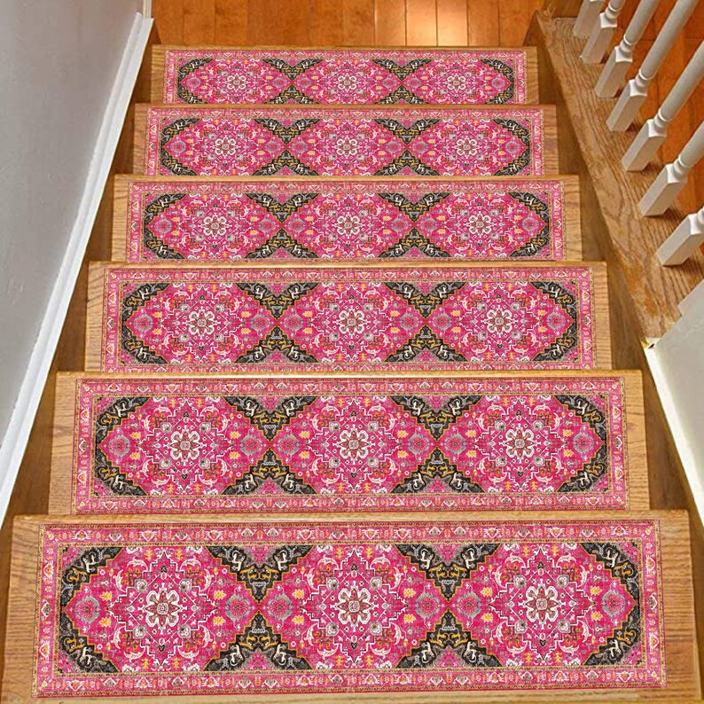 Stair Treads Carpet Oriental Aesthetic Stair Runner Ultra Etsy