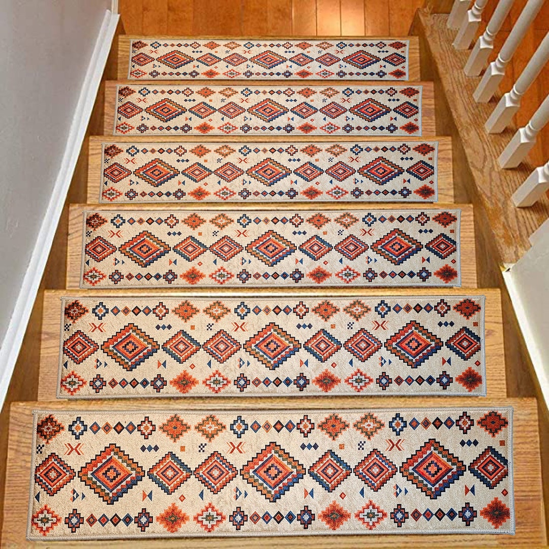 Short Rug For Step Scandinavian Stair Treads Rug, Stair Carpet, Aesthetic Stair Runner ...