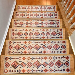 Scandinavian Stair Treads Rug, Stair Carpet, Aesthetic Stair Runner, Ultra Thin Stair Mat, Modern Step Pad, Non-Slip Rug, Washable Carpet