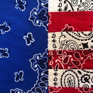 American Flag Art Piece for Wall Made from Bandanas 100% USA Cotton image 2