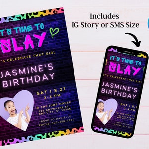 That Girl Lay Lay Birthday Invitation with Photo Personalization That Girl Girl Lay Lay Editable Birthday Invitation