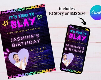 That Girl Lay Lay Birthday Invitation with Photo Personalization That Girl Girl Lay Lay Editable Birthday Invitation