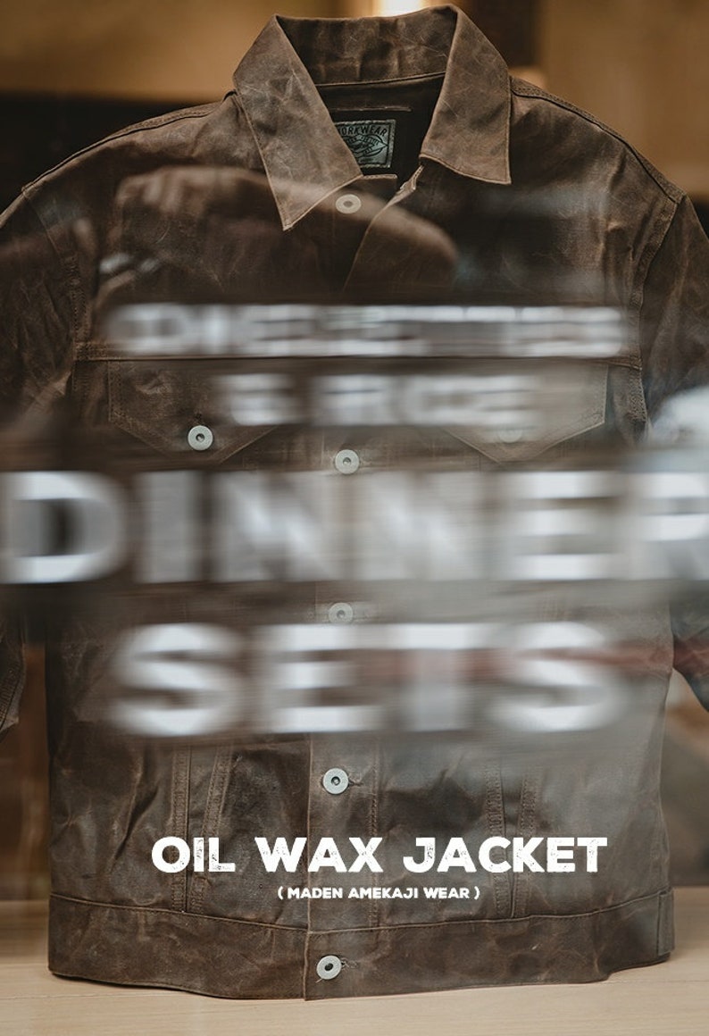 Waxed Jacket Canvas Oil Cotton Military Uniform Light Casual Etsy