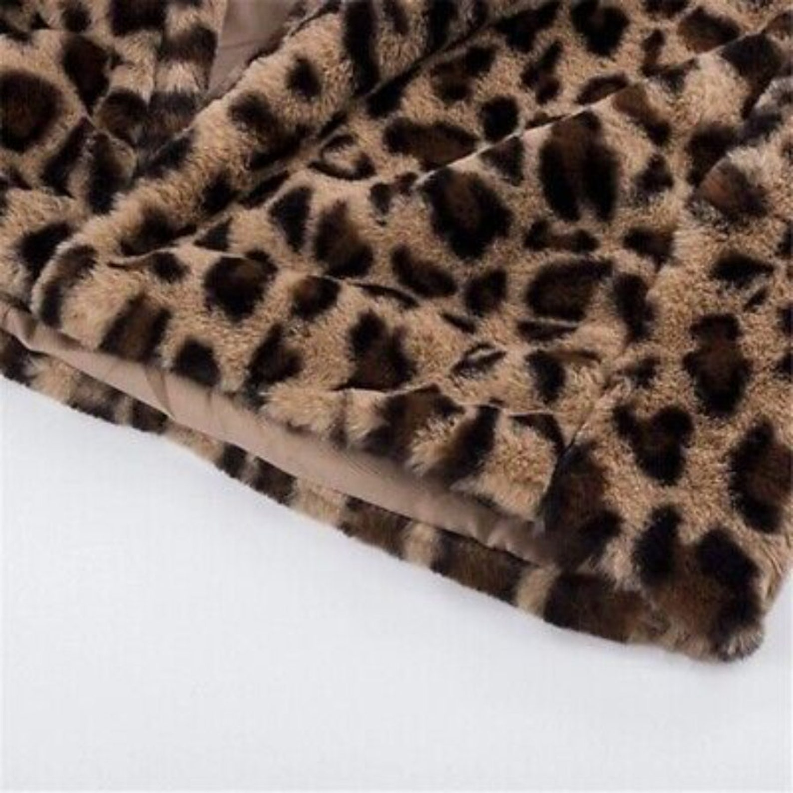 Womens Faux Fur Leopard Print Winter Warm Jacket Trench Coat - Etsy