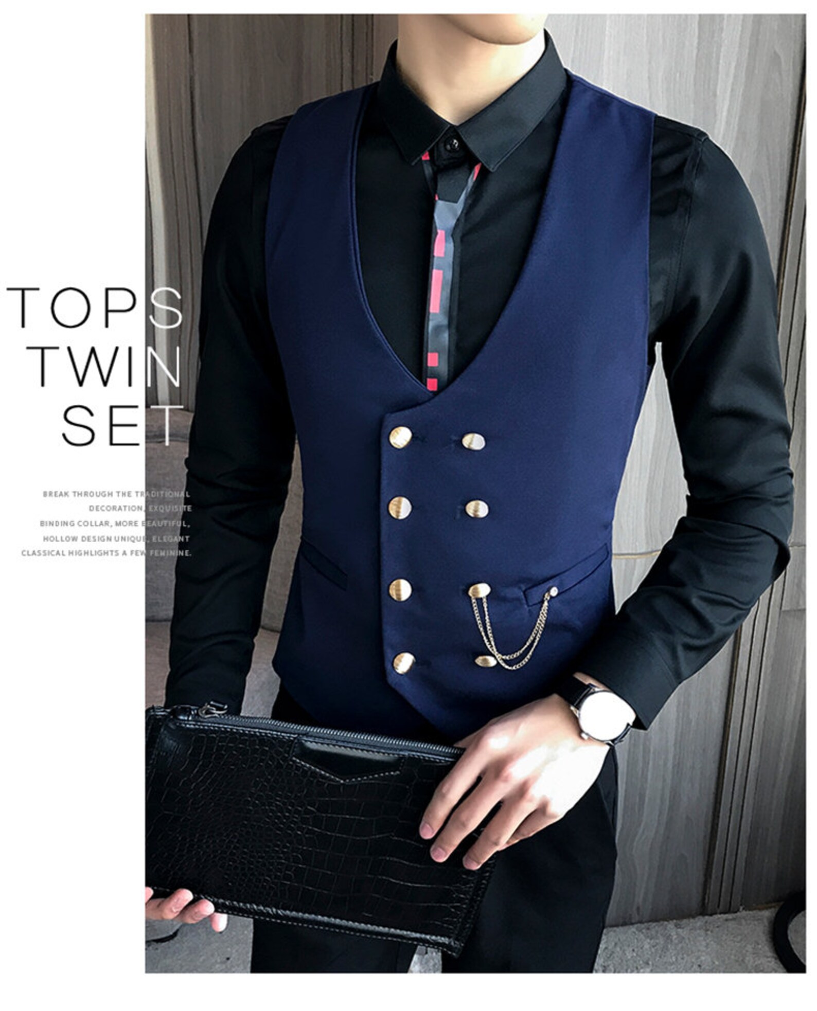 Men's Doublebreasted Vest for Prom Party or Casual Wear Etsy