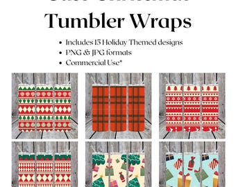 Festive Tumbler Wraps | Christmas Themed Designs | Digital Download | Printable Design