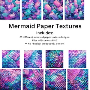 Mermaid Themed Paper Texture and Backgrounds