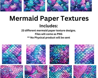 Mermaid Themed Paper Texture and Backgrounds