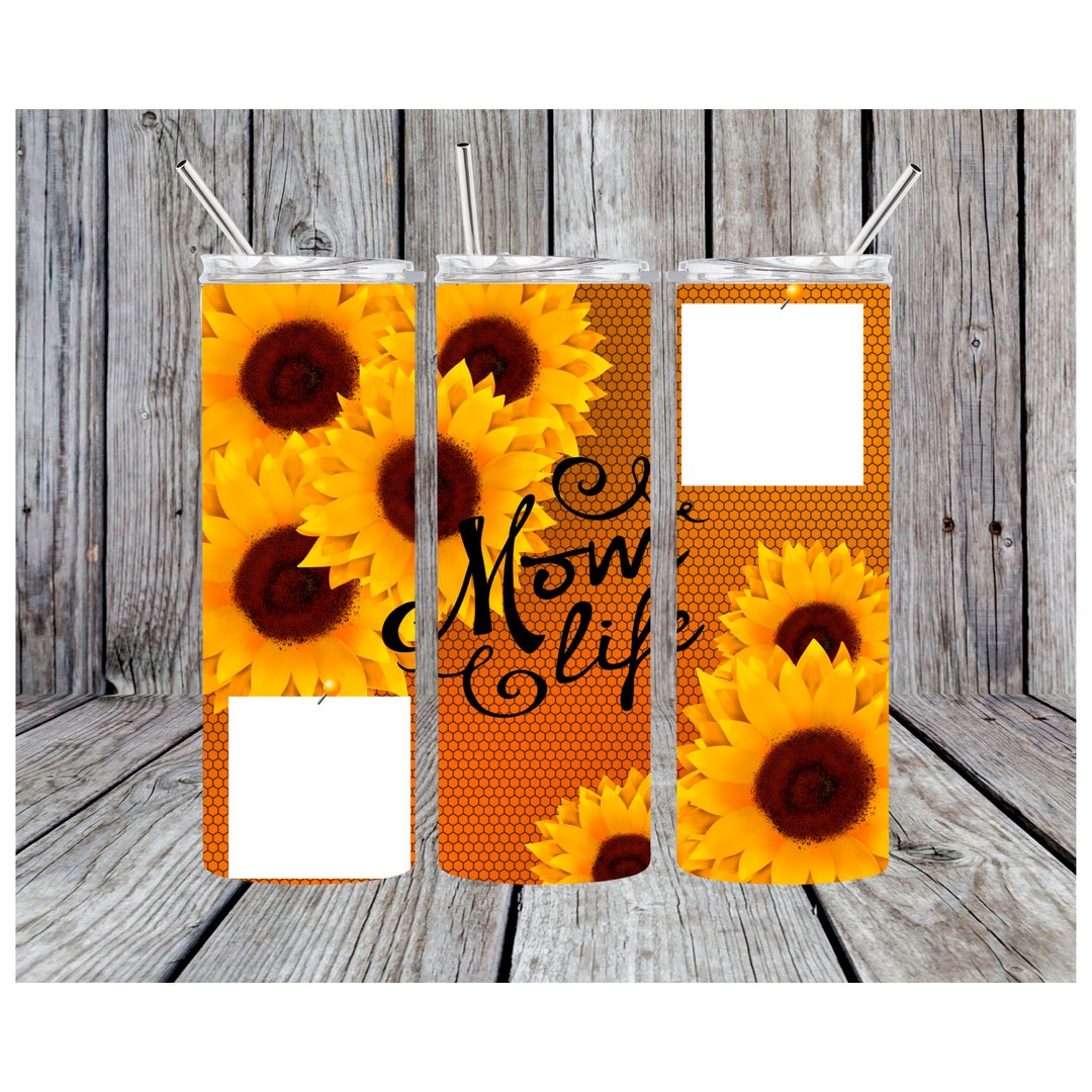 Sunflower Mom Life Tumbler Wrap, Photo Frame 20oz Skinny (PNG) - Etsy