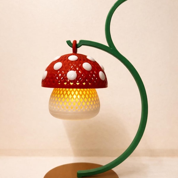 Mini theelichtlantaarn met paddenstoel | Gezellig Cottagecore-paddenstoelendecor | Led-kaarshouder
