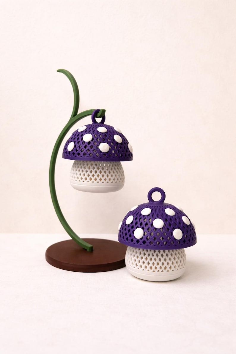 Mini Mushroom Tea Light Lantern | Cozy Cottagecore Mushroom Decor | LED Candle Holder image 15