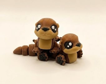Tiny Pocket Otter | Mini 3D Printed Otter | Cute Desk Buddy | Cottagecore Decor | Small Gift | Pocket Pet | Handmade