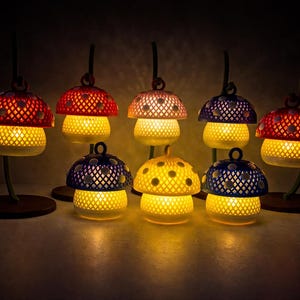 Mini Mushroom Tea Light Lantern | Cozy Cottagecore Mushroom Decor | LED Candle Holder image 14