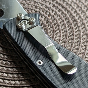 Spyderco Tenacious Custom BELT CLIP (Polished spring stainless steel) + 3 TORX screws