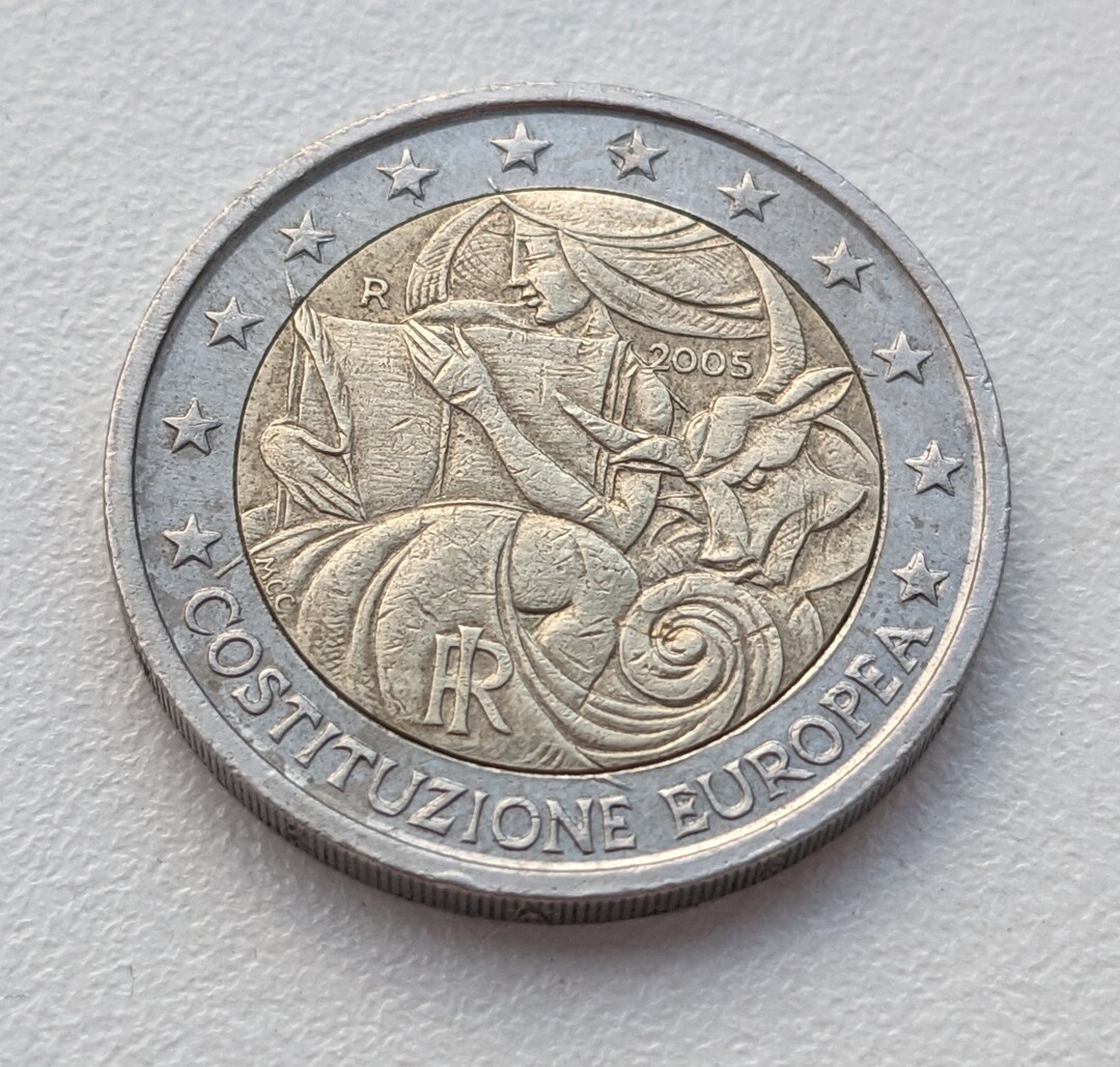 2 Euro Costituzione Europea 2005 Fehlprägung Moneda 2 Euro Italia 2005 Costituzione Europea - Etsy España