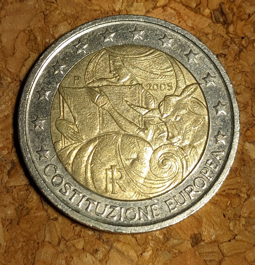 2 Euro Costituzione Europea 2005 Fehlprägung Pièce de 2 euros Italie 2005 Costituzione Europea - Etsy France