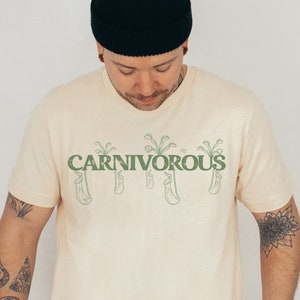Carnivorous Plant Shirt, Nepenthes Tshirt, Venus Fly Trap Tee, Carnivorous Plant Lovers Gifts, Mens Retro Plant T, Botanical Carnivore Shirt