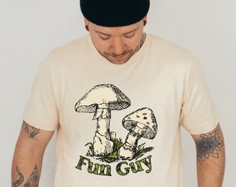 Fun Guy T-shirt, Mens Funny Mushroom Shirt, Punny Tee, Humor Gifts For Men, Nature Fungi Shirt, Unisex Funguy, Mushroom Shirt For Guys