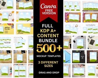 Más de 500 plantillas de maquetas de contenido KDP A+ en Canva (versión gratuita) / El mejor paquete de maquetas KDP A+ en Canva (versión gratuita)