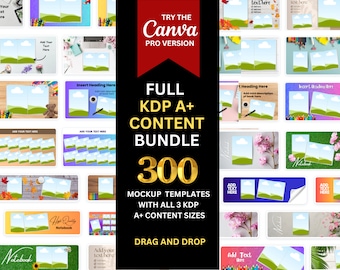 300 KDP A + Inhalt Mockup Canva Vorlagen Bundle | Das ultimative KDP A Plus Template Bundle