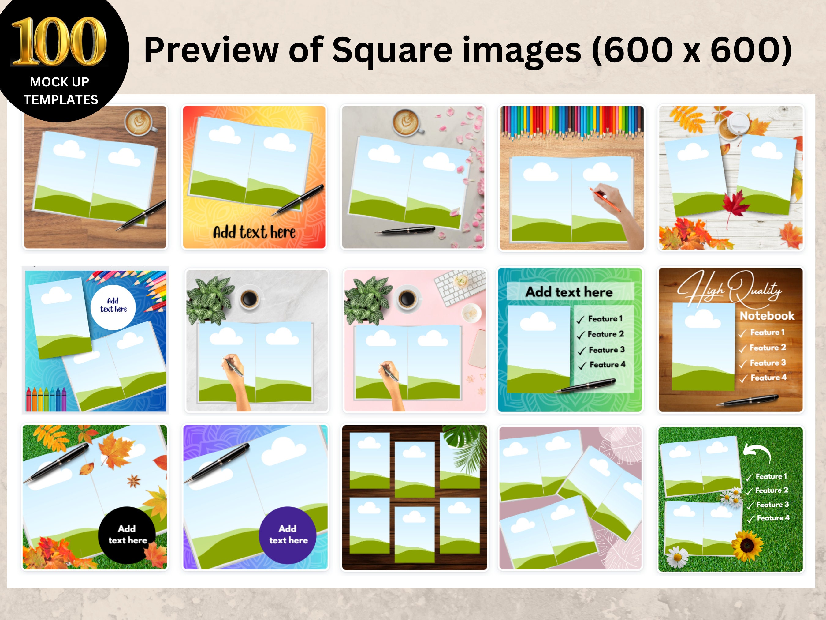 100 KDP Book Mockups for A Plus Content, Size 600 X 600px | KDP Canva ...