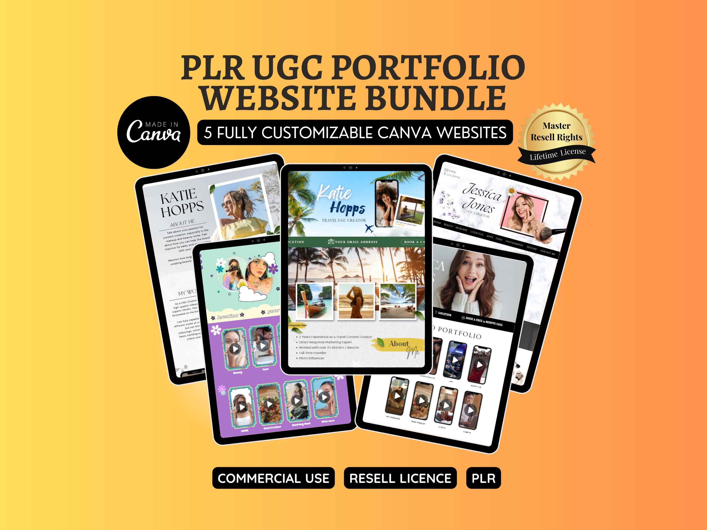 PLR UGC Bundle Package Template: Ultimate UGC Canva Portfolio Website ...