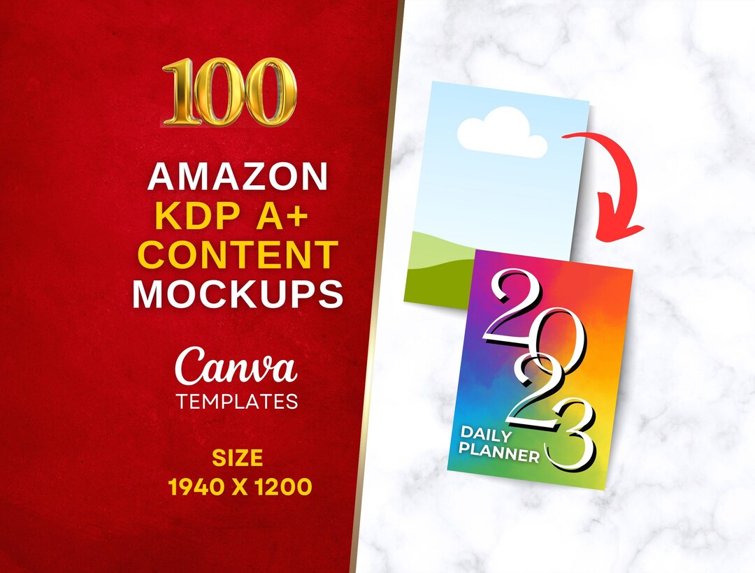 100 Amazon KDP A Plus Content Book Mockups for Size 1940 X 1200px ...