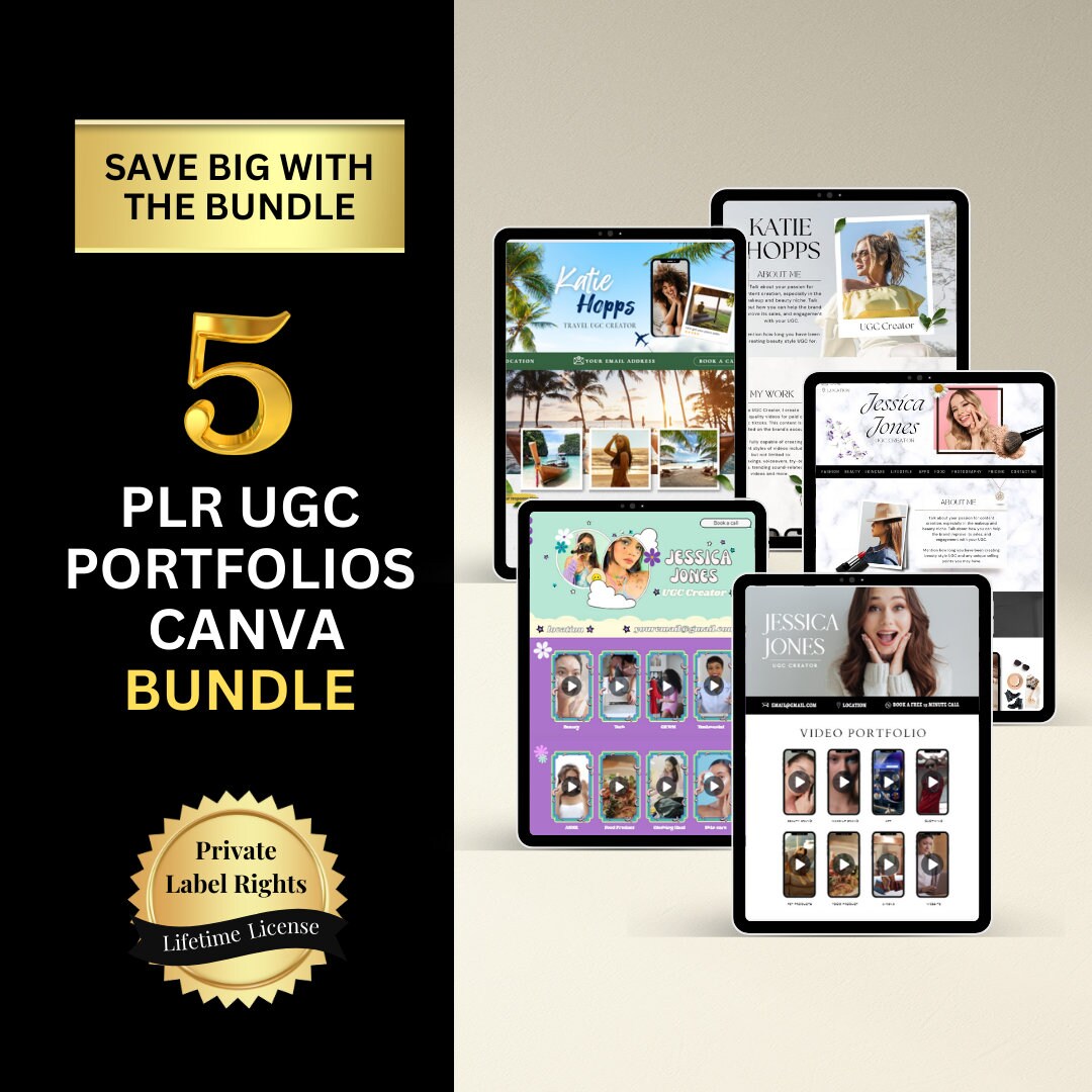 Profitable PLR UGC Bundle Package | Ugc Canva Portfolio Websites | 5 ...
