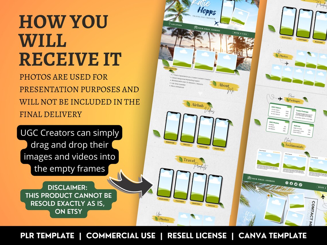 PLR UGC Bundle Package Template: Ultimate UGC Canva Portfolio Website ...
