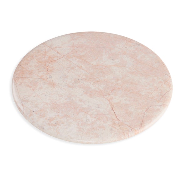 12" Item Pedestal | Cake Stand | Serving Board - Rose Natural Marble (Board ONLY)