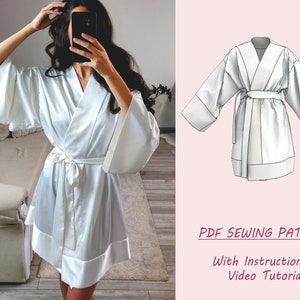 Kimono Robe PDF Sewing Pattern, Beginner Project (XS-XL)