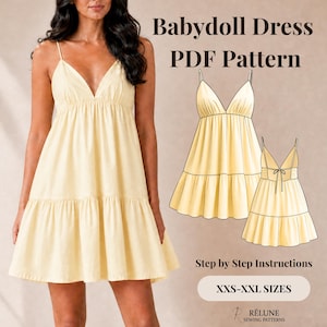 90s babydoll dress pattern 1990s GRUNGE Style Babydoll DRESS Pattern by SewingWithMissDandy