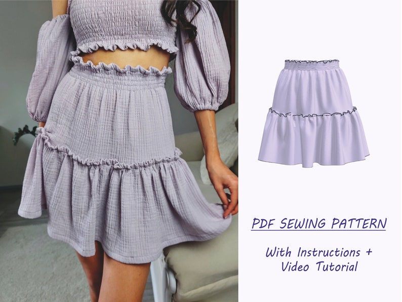 Easy Mini Skirt Pattern, Beginner Sewing Tutorial With Detailed ...