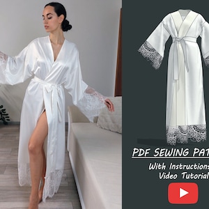 PDF Sewing Pattern for Robe with Sewing Tutorial , Easy sewing project for starters