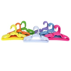 Doll Clothes Hangers- 12 pc- 7 Inch Tubular Hangers for 18 Inch Doll Clothes- Several Unique Colors to Choose From
