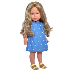 18 Inch Doll Clothes- Blue Dress with Matching Headband and Sandals Fits 18 Inch Dolls