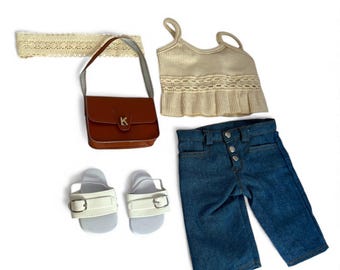 Complete Outfit with Sandals, Purse and Headband for Your 18 Inch Dolls