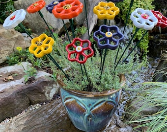 Vinca- Set of 3 Metal Flowers, 18