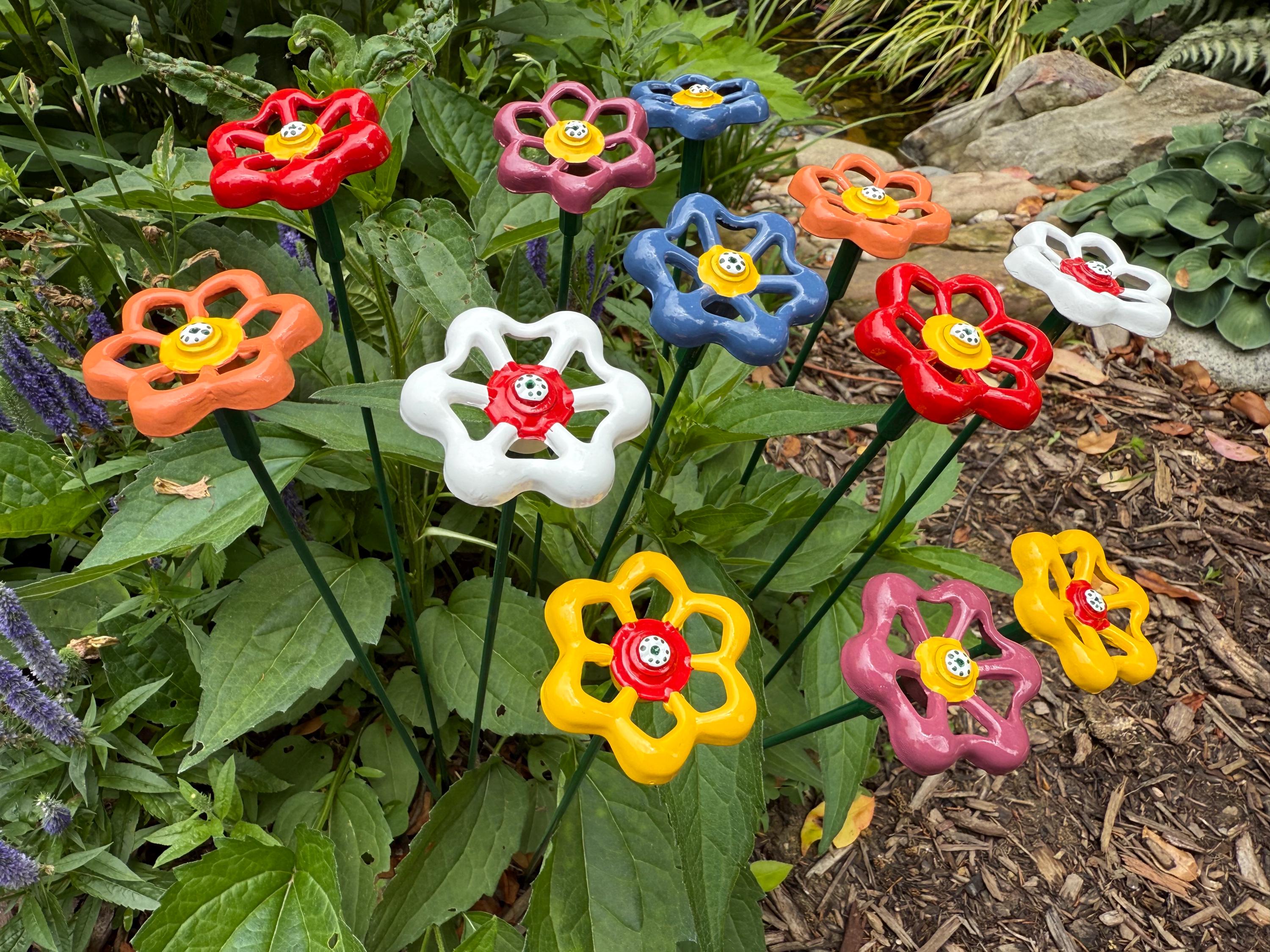 Set of 12 Petunia, Assorted Colors Metal Flower 18 Set of 12 Petunia, Assorted Colors Metal Flower 18