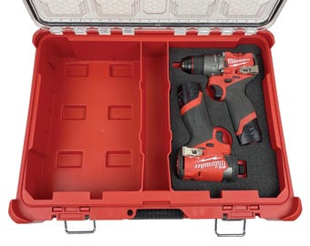 FOAM INSERT to store M12 Fuel Drill and Impact in a Milwaukee Packout 11 Compartment Tool Box - Tools/Case NOT Included