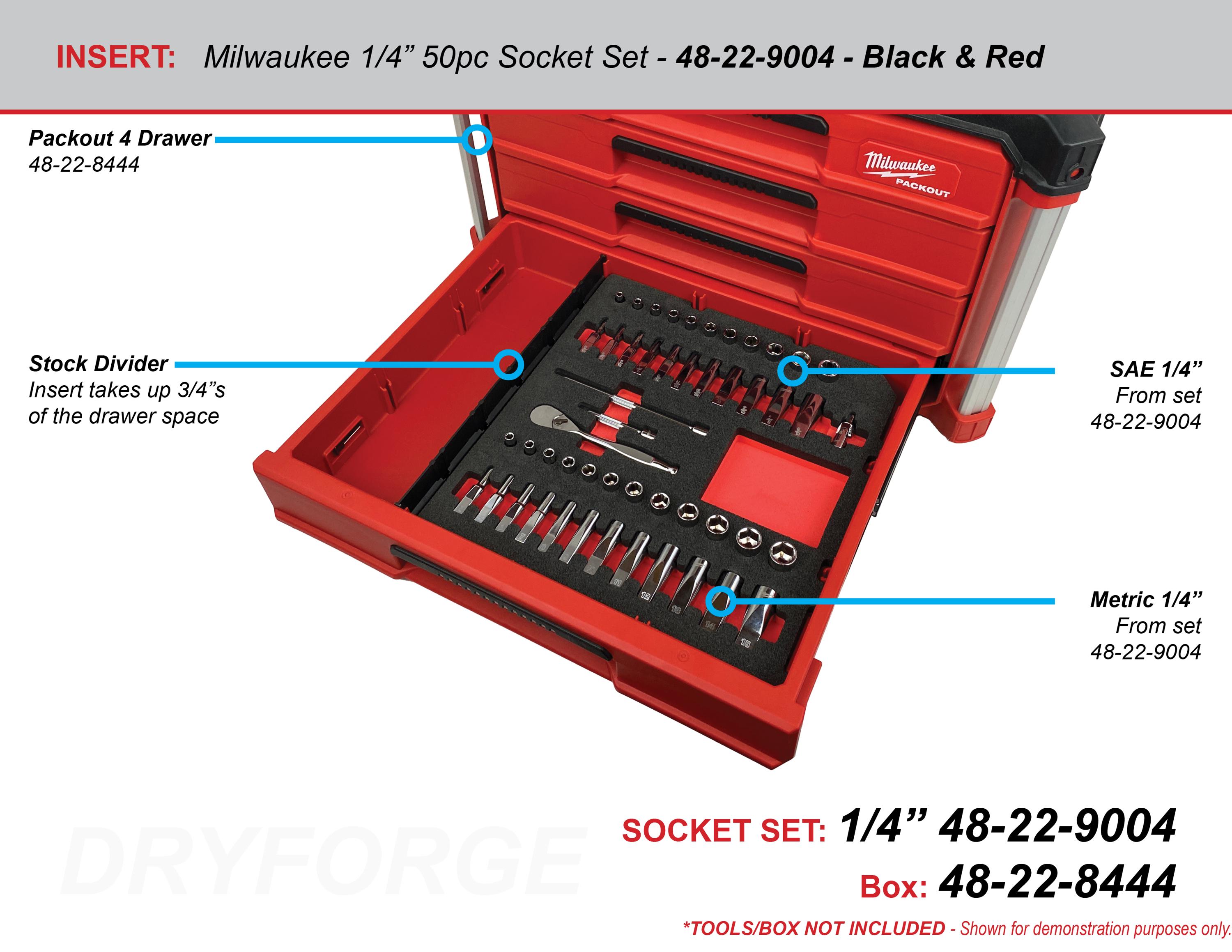 FOAM INSERT to Store Milwaukee Socket Set in a Milwaukee Packout 4