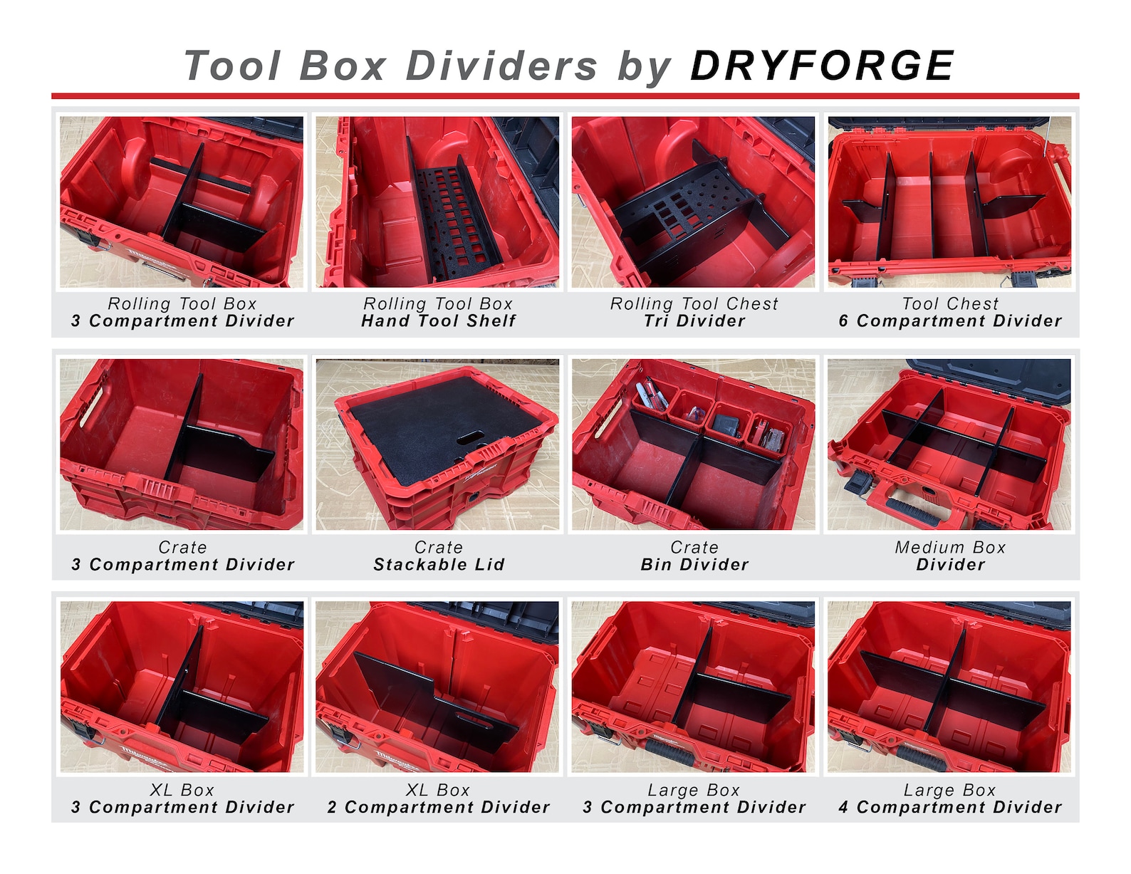 Tri Divider Insert Tool Organizer for Packout Rolling Tool Box Tool Box ...